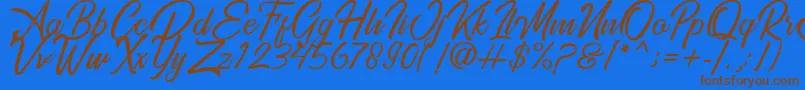 Golden Gate Font – Brown Fonts on Blue Background