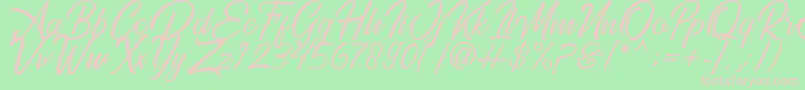 Golden Gate Font – Pink Fonts on Green Background