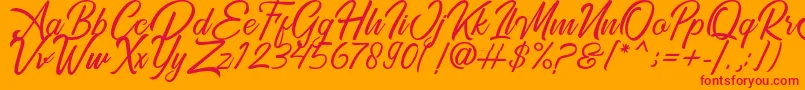 Golden Gate Font – Red Fonts on Orange Background