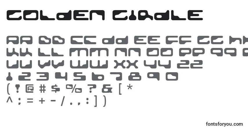 Schriftart Golden girdle – Alphabet, Zahlen, spezielle Symbole