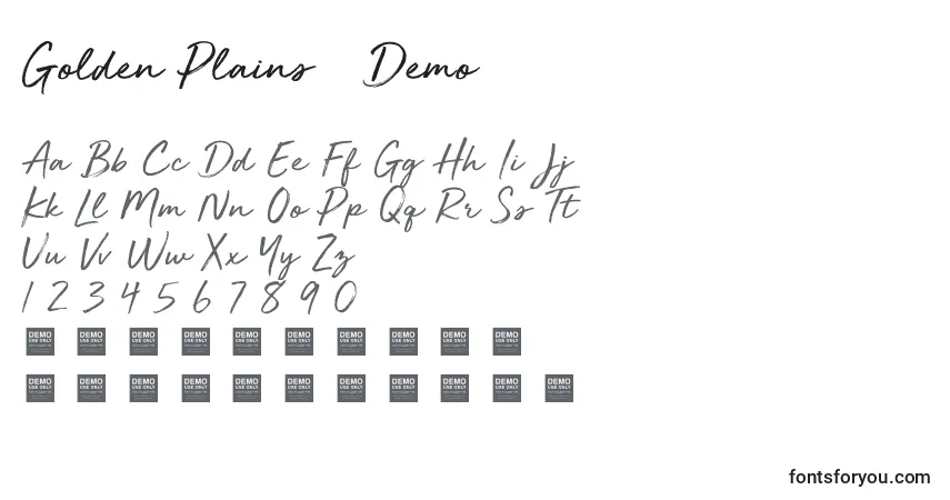 Fuente Golden Plains   Demo - alfabeto, números, caracteres especiales