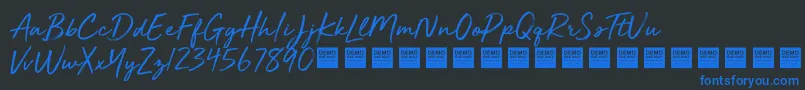 Golden Plains   Demo Font – Blue Fonts on Black Background