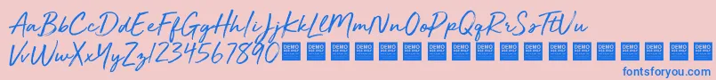 Golden Plains   Demo-Schriftart – Blaue Schriften auf rosa Hintergrund