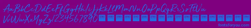 Golden Plains   Demo Font – Blue Fonts on Purple Background