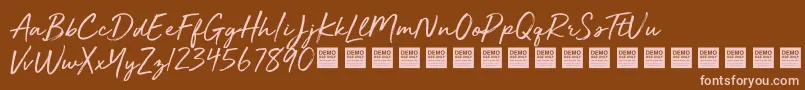 Golden Plains   Demo Font – Pink Fonts on Brown Background