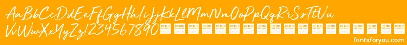 Golden Plains   Demo-Schriftart – Weiße Schriften auf orangefarbenem Hintergrund