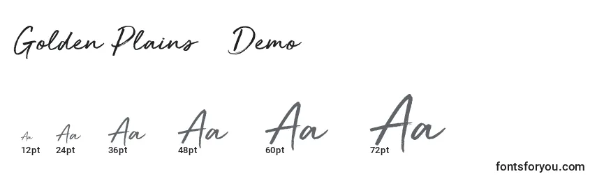 Größen der Schriftart Golden Plains   Demo