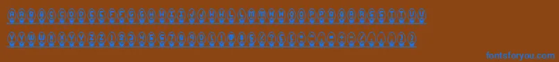 Xmaslght-Schriftart – Blaue Schriften auf braunem Hintergrund