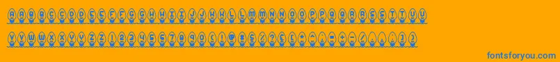 Xmaslght Font – Blue Fonts on Orange Background