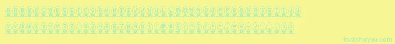 Xmaslght Font – Green Fonts on Yellow Background