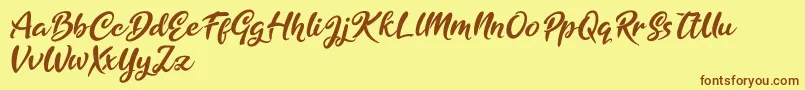 Golden Ranger Font – Brown Fonts on Yellow Background