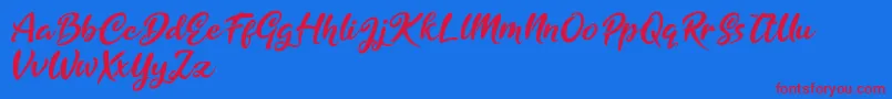 Golden Ranger Font – Red Fonts on Blue Background