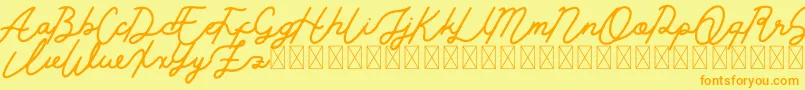 Weitere Informationen zur Golden Slayer-Schriftart Golden Slayer-Schriftart – Orangefarbene Schriften auf gelbem Hintergrund