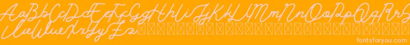 Golden Slayer-Schriftart – Rosa Schriften auf orangefarbenem Hintergrund