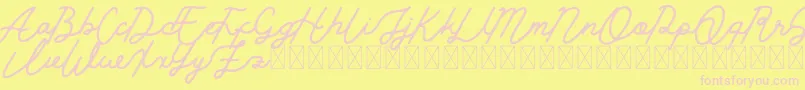 Golden Slayer-fontti – vaaleanpunaiset fontit keltaisella taustalla