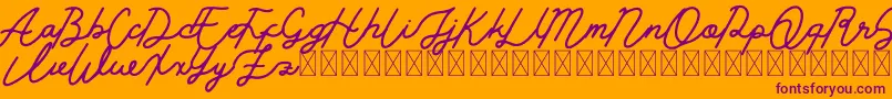 Golden Slayer-fontti – violetit fontit oranssilla taustalla