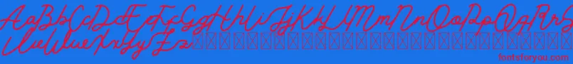 Golden Slayer Font – Red Fonts on Blue Background