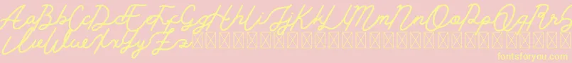 Golden Slayer Font – Yellow Fonts on Pink Background