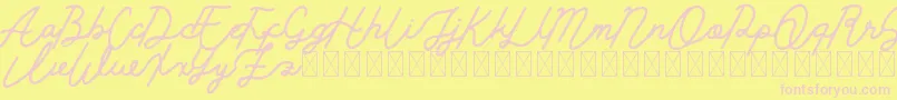 Golden Slayer Font – Pink Fonts on Yellow Background