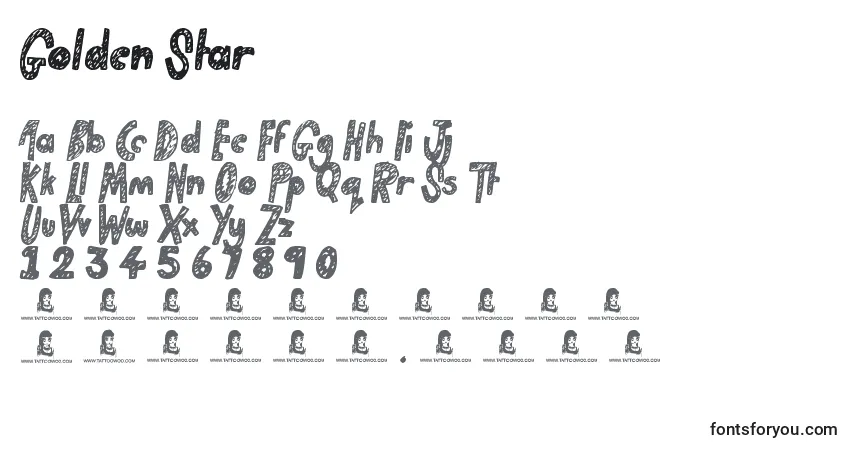 Police Golden Star - Alphabet, Chiffres, Caractères Spéciaux