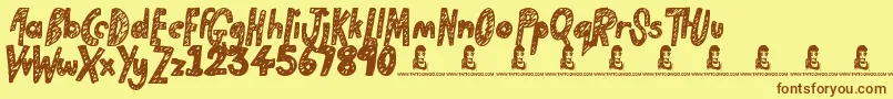 Golden Star Font – Brown Fonts on Yellow Background