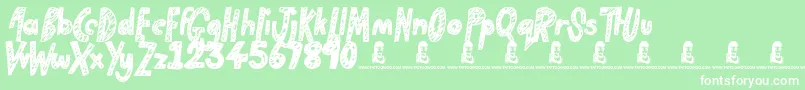 Golden Star Font – White Fonts on Green Background