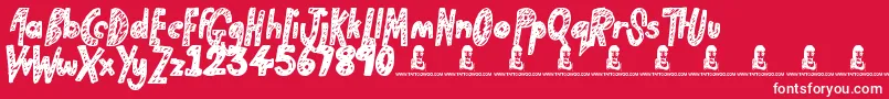 Golden Star Font – White Fonts on Red Background
