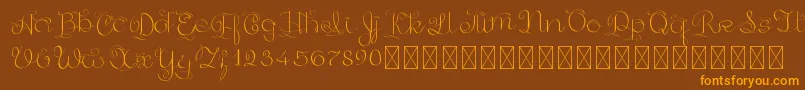 GoldenAge PersonalUse Font – Orange Fonts on Brown Background