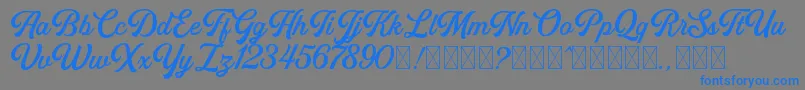 フォントGoldenHillsDEMO – 灰色の背景に青い文字