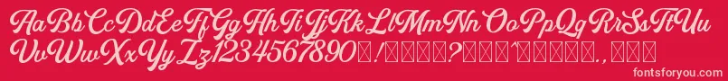 GoldenHillsDEMO-Schriftart – Rosa Schriften auf rotem Hintergrund