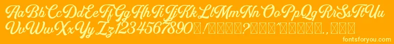 GoldenHillsDEMO Font – Yellow Fonts on Orange Background