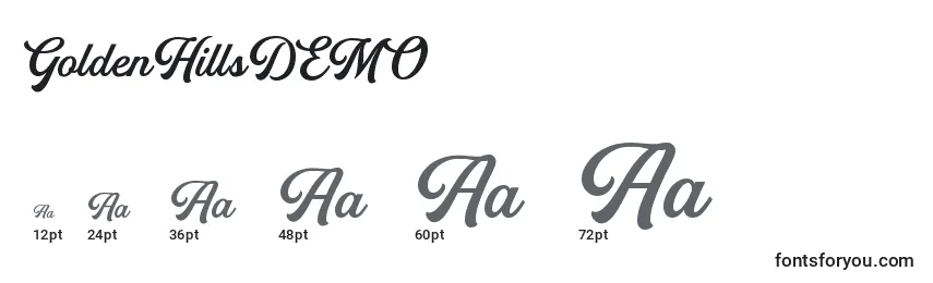 GoldenHillsDEMO Font Sizes