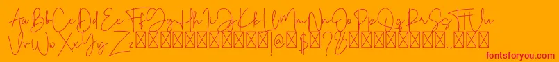 GoldenMind-Schriftart – Rote Schriften auf orangefarbenem Hintergrund