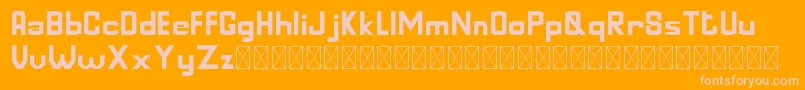 GoldinFinanceDEMORegular-Schriftart – Rosa Schriften auf orangefarbenem Hintergrund