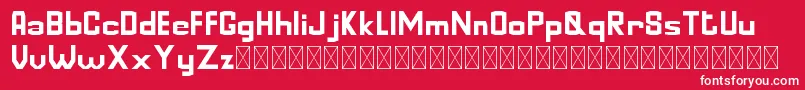 GoldinFinanceDEMORegular-fontti – valkoiset fontit punaisella taustalla