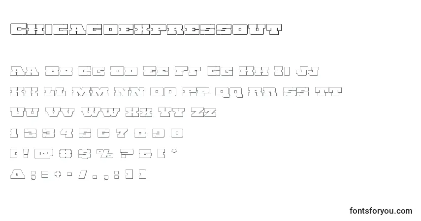 Шрифт Chicagoexpressout – алфавит, цифры, специальные символы