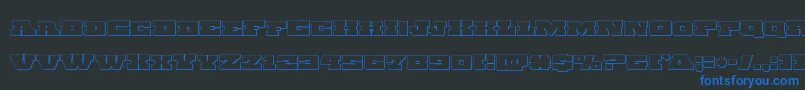 Chicagoexpressout Font – Blue Fonts on Black Background