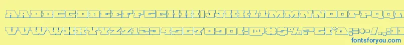 Chicagoexpressout Font – Blue Fonts on Yellow Background