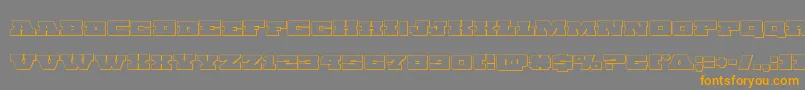 フォントChicagoexpressout – オレンジの文字は灰色の背景にあります。