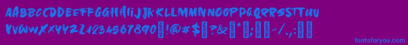 fuente GoldUnderTheMud Regular – Fuentes Azules Sobre Fondo Morado