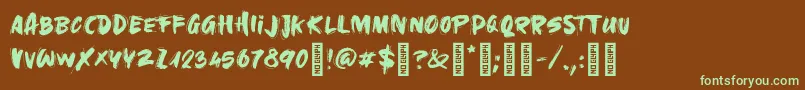 Fonte GoldUnderTheMud Regular – fontes verdes em um fundo marrom
