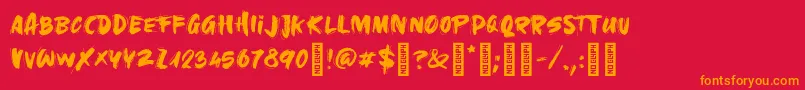 fuente GoldUnderTheMud Regular – Fuentes Naranjas Sobre Fondo Rojo