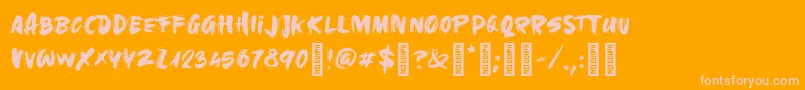 Czcionka GoldUnderTheMud Regular – różowe czcionki na pomarańczowym tle