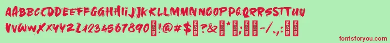 GoldUnderTheMud Regular Font – Red Fonts on Green Background