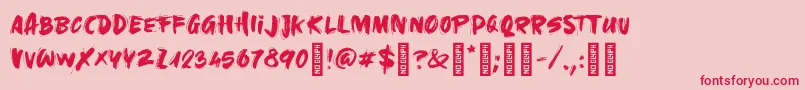 Police GoldUnderTheMud Regular – polices rouges sur fond rose