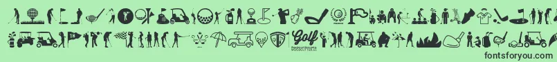 フォントGolf Icons – 緑の背景に黒い文字