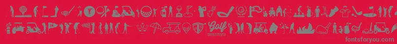 Golf Icons Font – Gray Fonts on Red Background