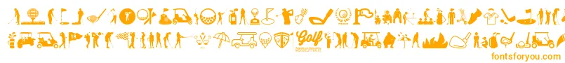 Golf Icons Font – Orange Fonts on White Background