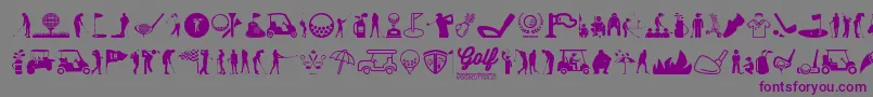 Golf Icons-fontti – violetit fontit harmaalla taustalla