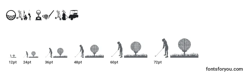 Golf Icons Font Sizes